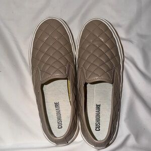 Cushionaire Women's Quilted Slip-On Sneakers - Tan